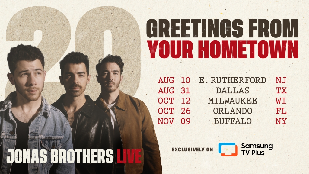 Jonas Brothers’ ‘JONAS20’ Tour To Stream Live on Samsung TV Plus’s New Flagship Channel STN