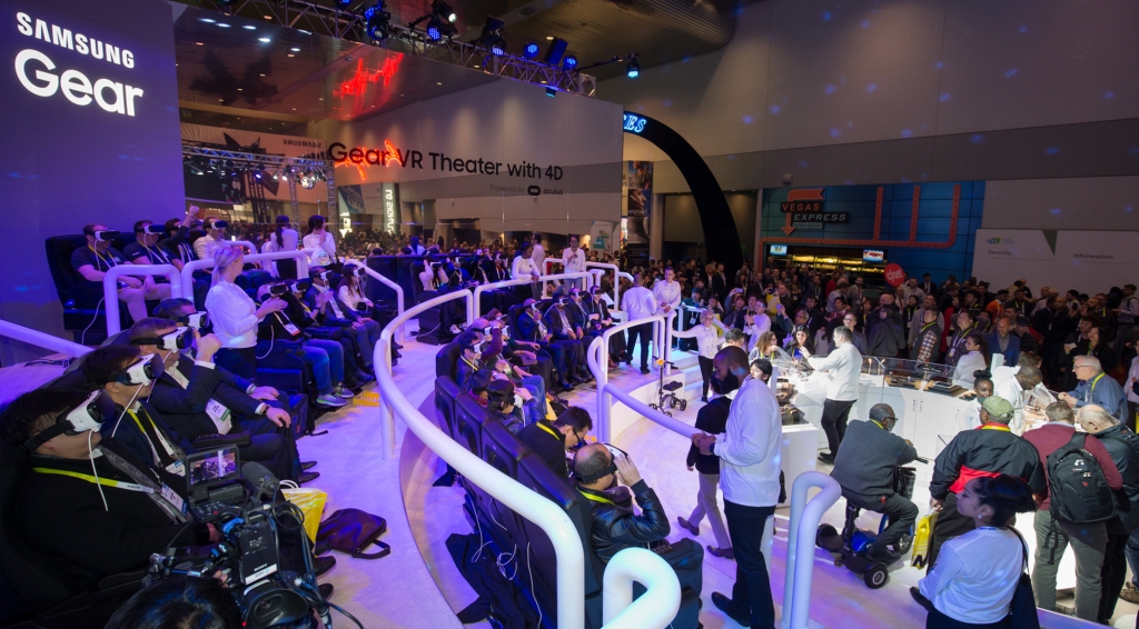삼성전자, CES 2016에서 오감을 만족시키는 '기어 VR 4D 체험존' 운영